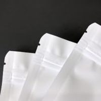 Sacs d'emballage alimentaire refermables à fermeture éclair en aluminium blanc dépoli mat, auto-scellants, à fond plat