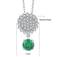 Ensemble Collier Pendentif et Boucles d'Oreilles Pendantes QX Sunburst Pavé CZ pour Femme, Ton Argent, Pierre Précieuse Verte, Bijoux de Mariée, Vente en Gros, Personnalisé
