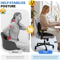 Coussin lombaire ergonomique en mousse à mémoire de forme en forme de L, oreiller de soutien pour la taille pour la correction de la posture en voiture et au bureau