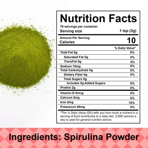 Soutient l'énergie et la résistance : Poudre de spiruline, protéine naturelle issue d'algues, poudre nutritive pour les soins antioxydants et immunitaires - Product Image 2