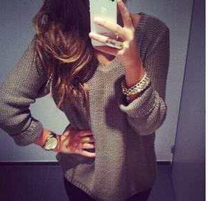 <span class=keywords><strong>Pull</strong></span> en acrylique à col en V ample à manches longues rétro de style coréen pour femmes, nouvelle collection automne-hiver 2024, <span class=keywords><strong>AliExpress</strong></span> - Product Image 1