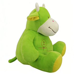 Peluche de vaca verde lima brillante personalizado, muñeco de vaca de peluche con detalles en amarillo - Product Image 4