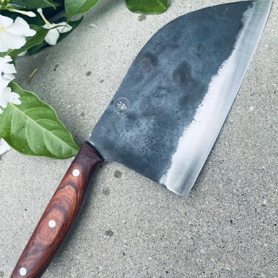 Hammered Kitchen Knife Set Serbian Butcher Chef Knives