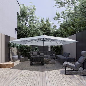 Restaurante Jardín Camping Plegable al aire libre Carro manual Uso Área de sombra grande Patio Paraguas <span class=keywords><strong>Sombrilla</strong></span> - Product Image 3