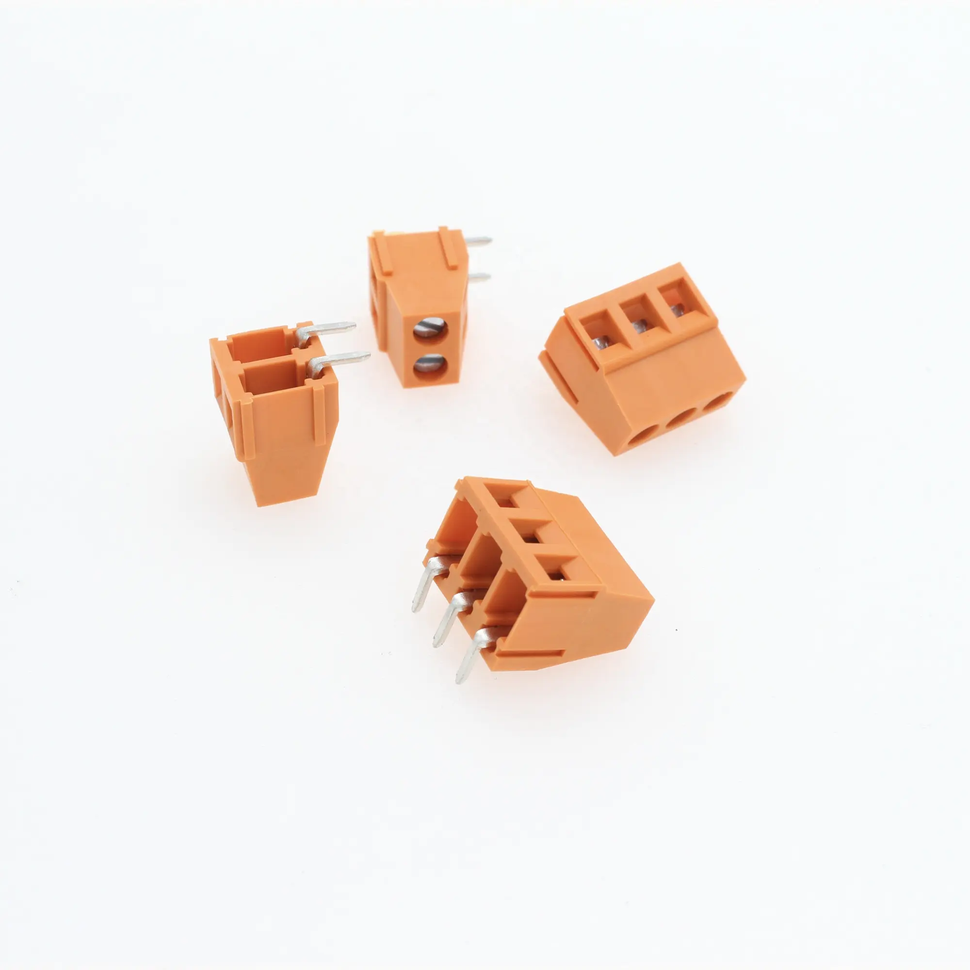 KF128 5.0MM Pitch Blue Green Red Orange Curved Brass Cage Needle Straight Needle Customizable Terminal Block Connector