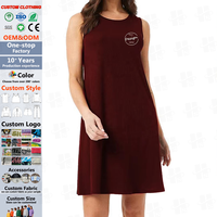 Été Casual Sleeveless Crewneck Sundress Long Beach Dress Vacation Outfits Custom Women Dress Print Logo
