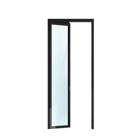 Porte PT en verre trempé avec cadre en alliage d'aluminium - Design moderne, isolation acoustique, facile à nettoyer, pour salon, hôtel