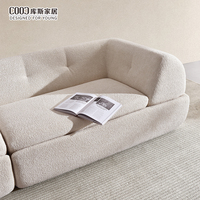 Canapé sectionnel sans armature 4 places en tissu beige style crème moderne, compressé sous vide, personnalisé OEM pour salon