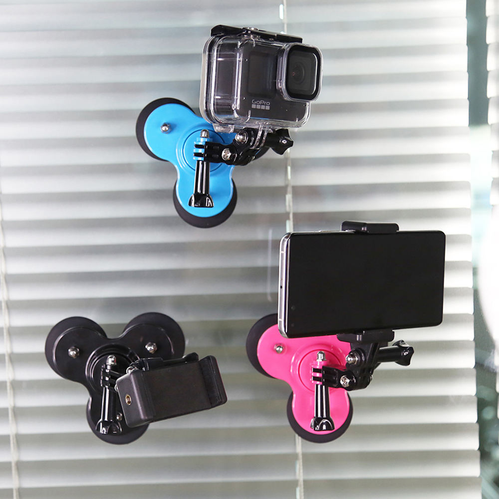 Hongdak Mini Suction Cup Car Window Vacuum Sucker Mount for Phone Go Pro Hero 10 9 8 7 6 5 Glass Sucker for Action Camera