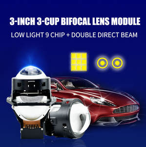 Module <span class=keywords><strong>de</strong></span> lentille bifocale 3 pouces 3 tasses Faible luminosité Phare à lentille à double faisceau direct 9 puces - Product Image 4