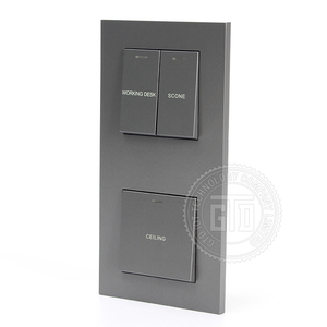 BIỆT THỰ/Trang Chủ/Khách Sạn/Căn Hộ Sử Dụng 220V AC Màu Xám Đẹp Nhựa Dọc Giao Diện 2 Kết Nối 2 Gang 2 Way Chuyển Đổi Ánh Sáng - Product Image 2