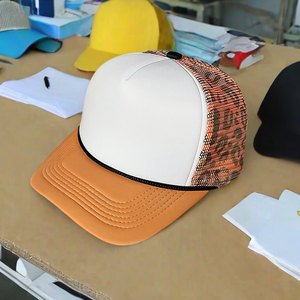 Custom Digital Cheetah Leopard Print Curved Bill Trucker Hats 5 Panel <span class=keywords><strong>Mesh</strong></span> Trucker Snapback Gorra de béisbol con cuerda - Product Image 3