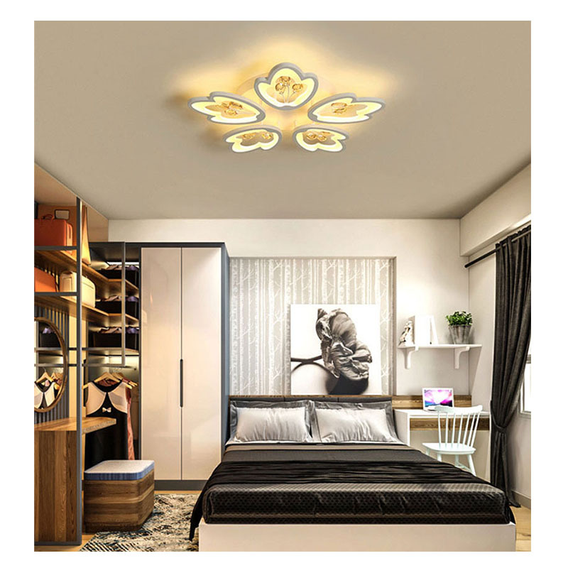 Living Room New Design White Remote Control Elegant Ceiling Lamp Home Creative Flush Mount Modern Simple Led Ceiling Lights