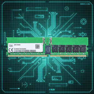 SK Hynix 32GB DDR5 5600MHz หน่วยความจำเซิร์ฟเวอร์แบบแท่ง RECC RDIMM สีเขียว คุณภาพสูง รุ่น HMCG88AGBRA188N มีสินค้าในสต็อก - Product Image 1
