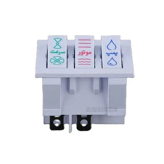 ZhaoFaa KCD3 3 Way 9 Pins T105/55 Red/Green Color 220V/250VAC 10A ON-OFF Rocker Switch IP11 PA66/PC 50000 Cycles Electric