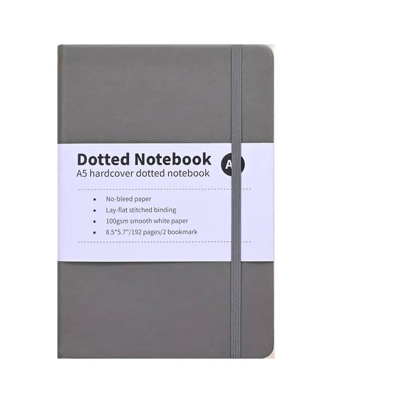 Grosir A5 Notebook kulit bertitik Hardcover dengan Band elastis Notebook jumlah besar untuk dijual