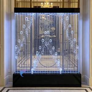 Paravent moderne à bulles d'eau avec panneau lumineux LED, design abstrait, structure à cadre fixe, écran transparent - Product Image 1