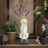 Statue de Notre-Dame de Fatima en résine polymère, 12 pouces, antique, faite à la main, peinte à la main, durable, art religieux catholique, artisanat d'inspiration anime