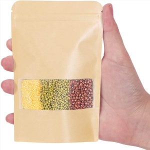 Bolsas de Papel Kraft con Ventana y Cierre Superior, Bolsas Reutilizables para Almacenamiento de Alimentos, Estilo Clásico, Embalaje Reciclable - Product Image 4