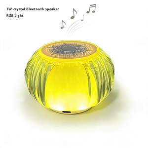 Mini lampe d'ambiance, art cristallin, lecteur de musique, radio FM, veilleuse RGB, haut-parleur portable sans fil Bluetooth - Product Image 1
