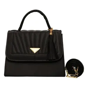 Sac bandoulière Lizbet en toile avec fermeture éclair, grande capacité, mode féminine, couleur unie, toutes saisons - Product Image 3