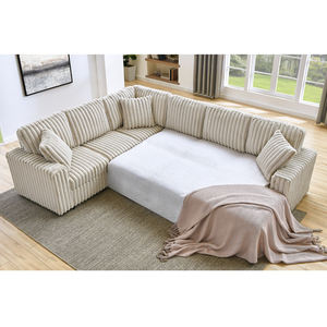 <span class=keywords><strong>Canapé</strong></span> modulable <span class=keywords><strong>en</strong></span> velours <span class=keywords><strong>en</strong></span> gros avec méridienne, <span class=keywords><strong>canapé</strong></span> surdimensionné <span class=keywords><strong>en</strong></span> peluche, luxe moderne pour grand salon - Product Image 1