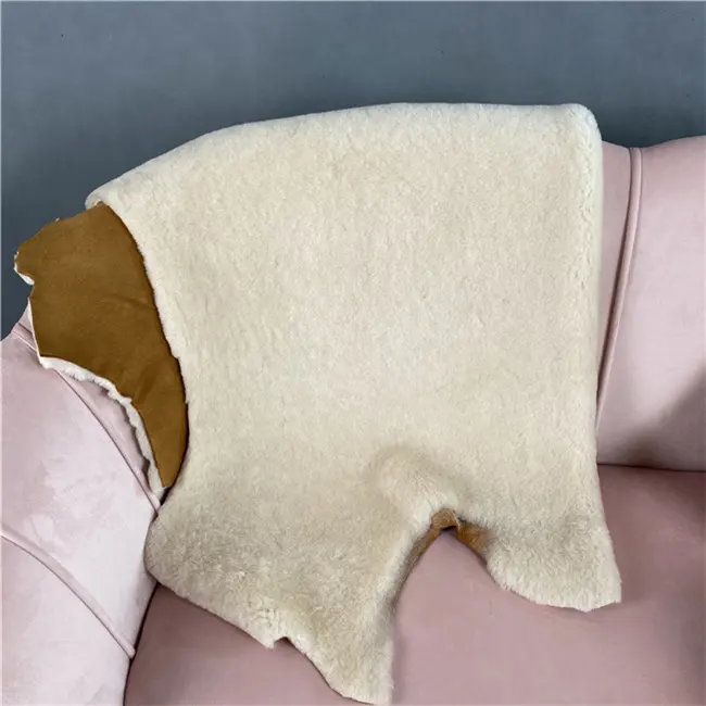 Piel de oveja curtida colores personalizados lana beige crema
