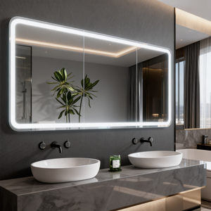 <span class=keywords><strong>Espejo</strong></span> de <span class=keywords><strong>Baño</strong></span> LED con Luces, <span class=keywords><strong>Espejo</strong></span> Inteligente Antivaho, <span class=keywords><strong>Espejo</strong></span> de Vanidad Montado en la Pared con Interruptor Táctil para el Hogar - Product Image 1