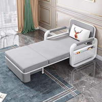 Canapé-lit moderne multifonctionnel en tissu, ensemble de chaises pliantes modulaires, canapé-lit en éponge pour salon avec structure métallique