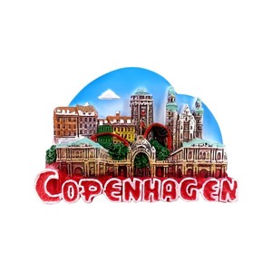 ODM Dinamarca Sirena Estatua Punto de referencia Turismo Imán de nevera Bergen Copenhague Arco Iris Casa Suecia Moose Troll Imán de nevera - Product Image 2