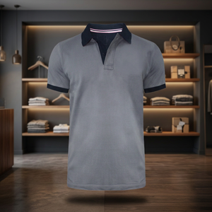 เสื้อกอล์ฟแขนสั้นผู้ชายไซส์ใหญ่ ทรงเข้ารูป สวมใส่สบาย ผ้าฝ้าย 100% ระบายอากาศได้ดี แห้งเร็ว ผ้าเจอร์ซีย์เรียบ สีพื้น เหมาะสำหรับฤดูร้อน - Product Image 3