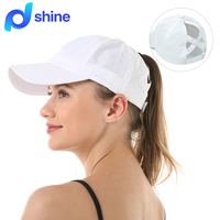 Casquette de baseball pour femme avec queue de cheval, dos en maille respirante, visière incurvée réglable, chapeau décontracté d'été pour sports de plein air