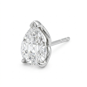 925 Sterling <b>Silver</b> Classic Rhodium Plated Moissanite <b>Stud</b> <b>Earrings</b> Pear Shape Brilliant Cut Claw <b>Set</b> for Wedding Party Gift - Product Image 2