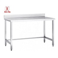Table de préparation alimentaire d'angle personnalisée en acier inoxydable, plan de travail commercial en métal pour restaurant