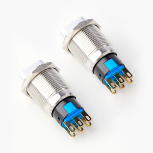 19mm 22mm Brass Rotary <strong>Push</strong> <strong>Button</strong> 2-3 Position Metal <strong>Switch</strong> with 10A Max. Current Press <strong>Button</strong> Rotate <strong>Switch</strong> Knob - Product Image 5