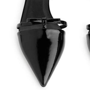 Zapatos de Tacón Bajo para Mujer, con Lazo Pequeño, Tipo Slingback, Punta Puntiaguda, para Oficina, Sandalias de Verano con Correa Trasera - Product Image 3