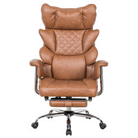 Chaise de bureau de direction contemporaine, réglable en hauteur, pivotante, inclinable, avec dossier haut, en cuir PU, mobilier de luxe