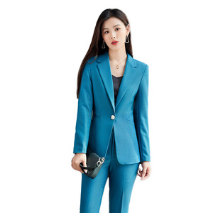 Women's Purple Suit Set Three Quarter Sleeve Anti-Wrinkle Office Lady Spring Wear - Product Image 5
