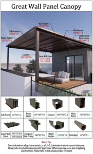 SUNTO personnalisé motorisé moderne jardin étanche au feu résistant à la pourriture durable extérieur en alliage d'aluminium Pergola abri d'auto - Product Image 4