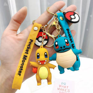 Porte-clés de voiture en caoutchouc mignon de dessin animé Pokémon <span class=keywords><strong>Pikachu</strong></span> Digimon, pendentif de sac, petit cadeau du fabricant - Product Image 3