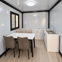 Maison préfabriquée en conteneur, maison modulaire à structure en acier ondulé et cabane portable avec mur en porte vitrée pour le camping, fournisseur en gros