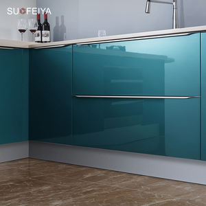 Sofeyia personnalisé moderne de luxe pack plat MDF couleur bleue laqué brillant cuisine garde-manger armoires conceptions - Product Image 4