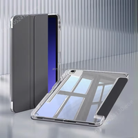 Étui rigide transparent noir Anryque avec support pliable, porte-crayon, antichoc, magnétique, fonction veille automatique pour Tab S10