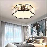 Plafonnier moderne en forme de fleur pour salon, chambre, cuisine, avec couvercle en acrylique cristal doré, élégant éclairage LED