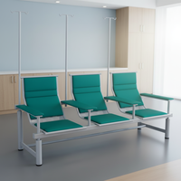 Chaise d'infusion réglable à dossier, très vendue, pour perfusion IV, chaise médicale haut de gamme pour hôpital, 3/5 places, en cuir PU, design moderne