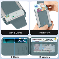 Funda Protectora para Teléfono con Cartera Magnética Delgada y Personalizada, con Soporte Ajustable, Bloqueo RFID, para Tarjetas de Crédito, Identificación y Negocios