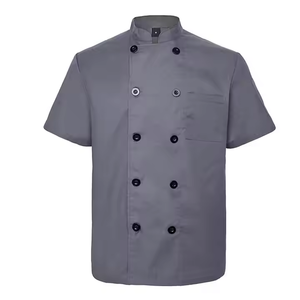 Uniforme de Chef de 100% poliéster barato para restaurante y bar unisex, abrigo de Chef, chaqueta de Chef Maestro de cocina para hombres y mujeres - Product Image 5