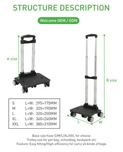 High-end katlanır teleskopik saplı çanta market arabası tekerlekli taşınabilir evcil hayvan çantası market arabası - Product Image 2