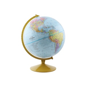 Globo Terráqueo de Diseño Antiguo de Fabricación OEM para Aulas, Bibliotecas y Oficinas, con Soporte de Aluminio y Base de Madera - Product Image 3