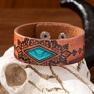 <span class=keywords><strong>DW</strong></span>-30 vente en gros Vintage femmes bouton main bijoux imprimé motif PU <span class=keywords><strong>cuir</strong></span> <span class=keywords><strong>Bracelet</strong></span> <span class=keywords><strong>Bracelet</strong></span> - Product Image 6